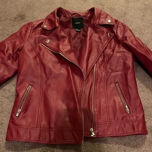 Red Forever 21 Faux leather Jacket
